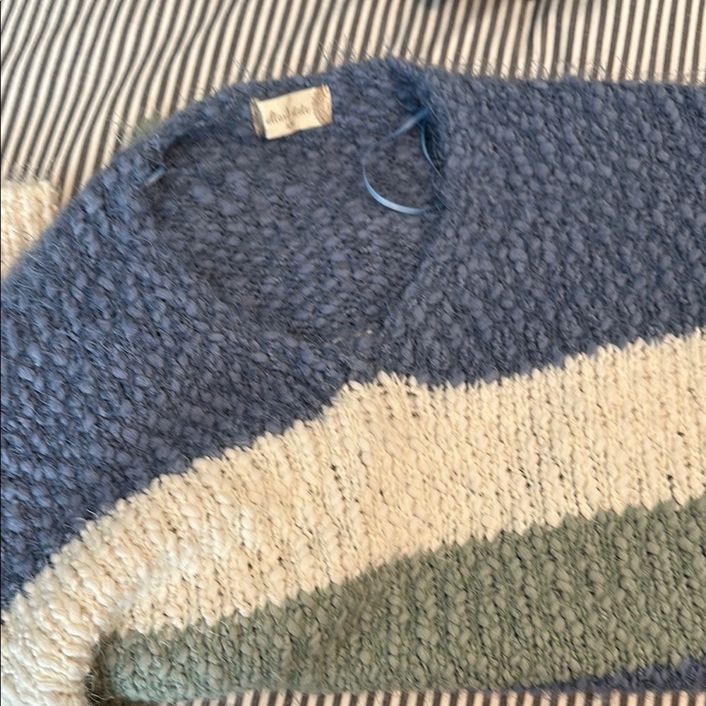 Women’s Blue and Cream Sweater